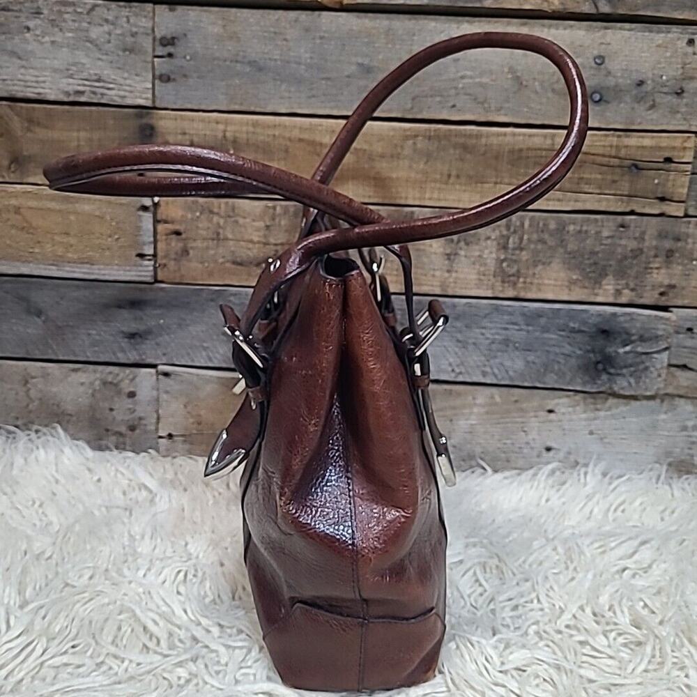 Vintage Western Buckle Shoulder Bag Brown Wilsons Leather - Picture 4 of 11